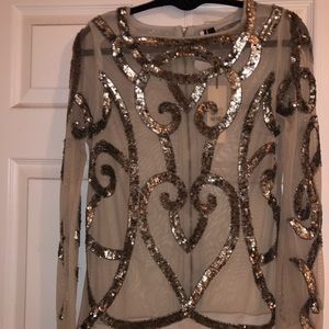 See thru sequins top